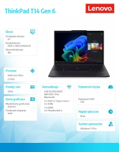 LENOVO Ultrabook ThinkPad T14 G6 21QG0013PB W11Pro Ultra 7 258V/32GB/1TB/INT/14.0 WUXGA/Black/3YR Premier Support + CO2 Offset  - 21QG0013PB - Zdjęcie 9