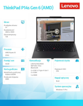 LENOVO Mobilna stacja robocza ThinkPad P14s G6 AI 7 PRO 350/64GB/2TB/AMDRadeon/14.0 2.8K/Touch/Black/3YRS Premier Support + CO2 Offset  - 21QL0048PB - Zdjęcie 8