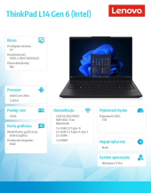 LENOVO Notebook ThinkPad L14 G6 21S6004EPB W11Pro Ultra 7 255U/32GB/1TB/INT/14.0 WUXGA/Black/3YRS OS + 1YR Premier Support + CO2 Offset  - 21S6004EPB - Zdjęcie 6