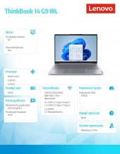 LENOVO Laptop ThinkBook 14 G9 21UY007EPB W11Pro Core 5 210H/16GB/512GB/INT/14.0 WUXGA/Luna Grey/3YR OS + 1YR CI + CO2 Offset  - 21UY007EPB - Zdjęcie 4