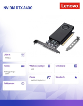 LENOVO Karta graficzna Nvidia RTX A400 4GB mini-DP*4 GDDR6 Graphics 4X61Q73040  - 4X61Q73040 - Zdjęcie 2