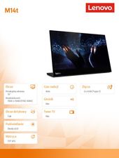 LENOVO Monitor 14.0 ThinkVision M14t LCD 62A3UAT1WL  - 62A3UAT1WL - Zdjęcie 6