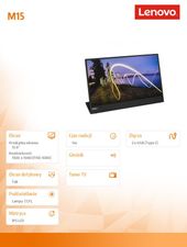 LENOVO Monitor 15.6 ThinkVision M15 WLED LCD 62CAUAT1WL  - 62CAUAT1WL - Zdjęcie 7