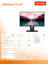 LENOVO Monitor ThinkVision 23.8 cala T24-40 64A4MATXEU  - 64A4MATXEU - Zdjęcie 9