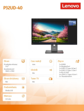 LENOVO Monitor ThinkVision P32UD-40 31.5 cala 64A8XAT2EU - 64A8XAT2EU - Zdjęcie 7