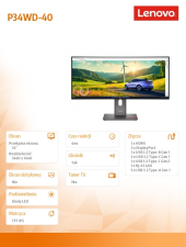 LENOVO Monitor ThinkVision P34WD-40 34 cale 64ADGAT1EU - 64ADGAT1EU - Zdjęcie 8