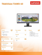 LENOVO Monitor 34 cale ThinkVision T34WD-40 64AEGAT1EU - 64AEGAT1EU - Zdjęcie 9