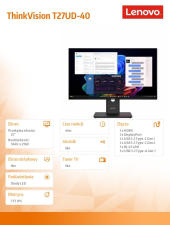 LENOVO Monitor 27 cali ThinkVision T27UD-40 64AFGAT2EU - 64AFGAT2EU - Zdjęcie 9