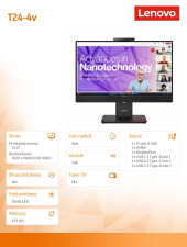 LENOVO Monitor 23.8 cala ThinkVision T24-4v 64B6MAT1EU - 64B6MAT1EU - Zdjęcie 9
