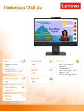 LENOVO Monitor ThinkVision T24D-4v 24 cale 64B7UAT1EU  - 64B7UAT1EU - Zdjęcie 9