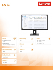 LENOVO Monitor 27.0 ThinkVision E27-40 WLED LCD 64BCMAT4EU  - 64BCMAT4EU - Zdjęcie 9