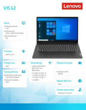 LENOVO Laptop V15 G2 82KB019DPB W11Home i5-1135G7/8GB/256GB/INT/15.6 FHD/Black/3YRS OS  - 82KB019DPB - Zdjęcie 2