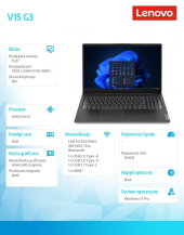 LENOVO Laptop V15 G3 82TT006DPB W11Pro i5-1235U/8GB/256GB/INT/15.6 FHD/Black/3YRS OS  - 82TT006DPB - Zdjęcie 6
