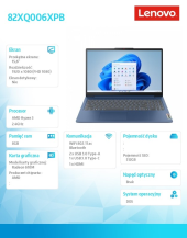 LENOVO Notebook IdeaPad Slim 3 82RN0053PB DOS 7320U/8GB/512GB/INT/15.6/Abyss Blue/3YRS CI  - 82XQ006XPB - Zdjęcie 9