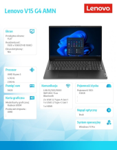 LENOVO Laptop V15 G4 82YU01ARPB W11Pro 5 7520U/16GB/512GB/INT/15.6 FHD/Business Black/3YR OS  - 82YU01ARPB - Zdjęcie 9