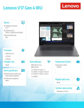 LENOVO Notebook V17 G4 83A2004HPB W11Pro i7-13620H/2X8GB/512GB/INT/17.3 FHD/Iron Grey/3YRS OS + 2Yr CI  - 83A2004HPB - Zdjęcie 2