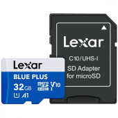 LEXAR Karta pamięci microSDHC 32GB C10 A1 U3 V10 100MB/s Blue Plus - LMSBLPL032G-BNANG - Zdjęcie 1