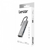 LEXAR Hub 7-in-1 USB-C USB3.2 Gen1. Type-C, 3xUSB-A HDMI, SD, microSD slot. PD 100W  - LPAH31N-RNHNG - Zdjęcie 1