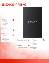 LEXAR Dysk SSD SL500X 1TB  USB 3.2 Gen2  2000/1800/MB/s  - LSL500X001T-RNBNG - Zdjęcie 6
