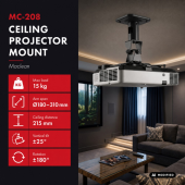 MACLEAN Uchwyt sufitowy do projektora MC-208 B  - MC-208 B - Zdjęcie 6