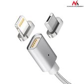 MACLEAN Kabel lightning USB magnetyczny silver MCE161- Quick & Fast Charge - MCE161 - Zdjęcie 1