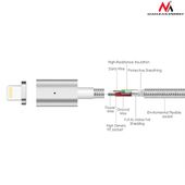 MACLEAN Kabel lightning USB magnetyczny silver MCE161- Quick & Fast Charge - MCE161 - Zdjęcie 9