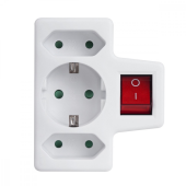 MACLEAN Gniazdko 1x16A 2x2.5A Schuko MCE215 z włącznikiem/wyłącznikiem, maks obciążenie 3680W, 2x wtyczka euro, 1x schuko  - MCE215 - Zdjęcie 3
