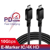MACLEAN Kabel 2x USB-C 100W 2m wspierający PD przesył danych do 10Gbps MCE492 Czarny - MCE492 - Zdjęcie 5