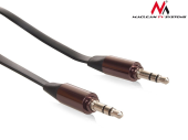 MACLEAN Przewód  jack 3.5mm, płaski 1m, metalowy wtyk, MCTV-694 B Czarny  - MCTV-694 B - Zdjęcie 2
