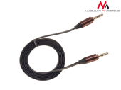 MACLEAN Przewód  jack 3.5mm, płaski 1m, metalowy wtyk, MCTV-694 B Czarny  - MCTV-694 B - Zdjęcie 3