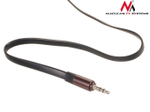MACLEAN Przewód  jack 3.5mm, płaski 1m, metalowy wtyk, MCTV-694 B Czarny  - MCTV-694 B - Zdjęcie 4