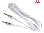 MACLEAN Przewód  jack 3.5mm, płaski 1m, metalowy wtyk, MCTV-694 W Biały - MCTV-694 W - Zdjęcie 4