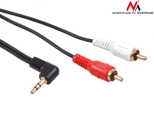 MACLEAN Przewód mini jack 3,5mm kątowy 2RCA 1m MCTV-824 Czarny - MCTV-824 - Zdjęcie 1