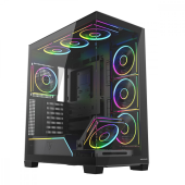 MODECOM Obudowa PC VOLCANO STELLAR PLUS ARGB MIDI 8F Czarna - AT-STELLAR-PLUS-8F-ARGB-10 - Zdjęcie 1