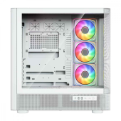 MODECOM Obudowa VOLCANO AQ300 MID RGB GLASS 4 wentylatory biała  - MC-A-AQ300-4FA-W - Zdjęcie 4