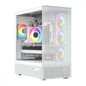 MODECOM Obudowa VOLCANO AQ300 MID RGB GLASS 4 wentylatory biała  - MC-A-AQ300-4FA-W - Zdjęcie 1