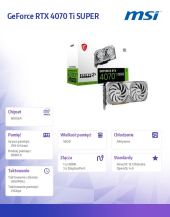 MSI Karta graficzna GeForce RTX 4070 Ti SUPER 16G VENTUS 2X OC 256b biała - 4070 Ti SUPER 16G VENTUS 2X WHITE OC - Zdjęcie 7