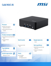 MSI Komputer Cubi NUC AI 1UMG-06SEU W11PRO/ICU7/16GB/1T/WiFI/BT5.3/Black  - Cubi NUC AI 1UMG-06SEU - Zdjęcie 3