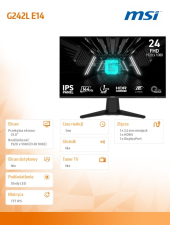 MSI Monitor G242L E14    23.8/LED/FHD/Flat/144Hz/Czarny - G242L E14 - Zdjęcie 6