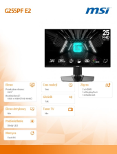MSI Monitor G255PF E2 24,5 cala LED/FHD/Flat/180Hz/Black  - G255PF E2 - Zdjęcie 6