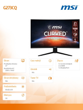 MSI Monitor 27 cali G273CQ LED/QHD/Curved/170Hz/czarny - G273CQ - Zdjęcie 6