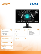 MSI Monitor G274QPX        27 cali/LED/QHD/Flat/240Hz/Czarny - G274QPX - Zdjęcie 6
