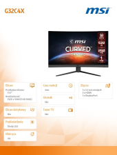 MSI Monitor G32C4X 31,5 cali/LED/FHD/Curve/250Hz/Black  - G32C4X - Zdjęcie 6