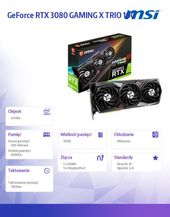 MSI Karta graficzna GeForce RTX 3080 GAMING X TRIO 10GB GDDR6X 320bit 3DP/HDMI - GEFORCE RTX 3080 GAMING X TRIO 10G - Zdjęcie 2