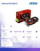 MSI Karta graficzna GeForce GTX 1050 TI Gaming X 4GB DDR5 128BIT DVI-D/HDMI/DP - GeForce GTX 1050 Ti GAMING X 4G - Zdjęcie 6
