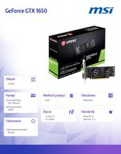MSI Karta graficzna GeForce GTX 1650 4GT LP OC 4G 128BIT GDDR5 HDMI/DVI-D - GeForce GTX 1650 4GT LP OC - Zdjęcie 6