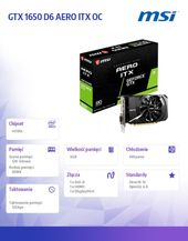MSI Karta graficzna GTX 1650 D6 AERO ITX OC 4GB 128BIT GDDR6 HDMI/DP  - GeForce GTX 1650 D6 AERO ITX OC - Zdjęcie 6