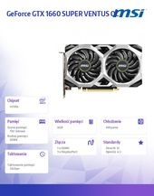MSI Karta graficzna GeForce GTX 1660 SUPER VENTUS OC 6GB 192BIT GDDR6 3DP  - GeForce GTX 1660 SUPER VENTUS OC - Zdjęcie 2