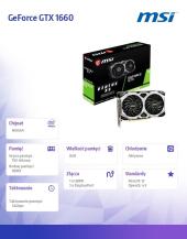 MSI Karta graficzna GTX 1660 SUPER VENTUS XS 6GB GDDR6 192bit 3DP  - GeForce GTX 1660 SUPER VENTUS XS - Zdjęcie 5