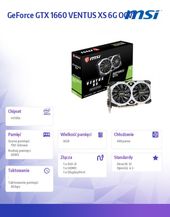 MSI Karta graficzna GeForce GTX 1660 VENTUS XS 6GB OCV1 192BIT GDDR5 3DP/HDMI/DVI  - GeForce GTX 1660 VENTUS XS 6G OCV1 - Zdjęcie 2